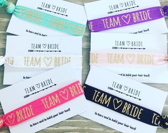 Team Bride Hen Party Favours | hair ties | wristbands | bachelorette | bridal shower