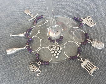 Wine Glass Charms - "All About Wine"