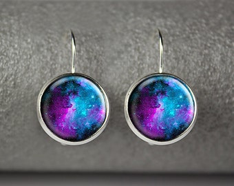 Galaxy earrings, Nebula earrings, Space earrings, Galaxy jewelry