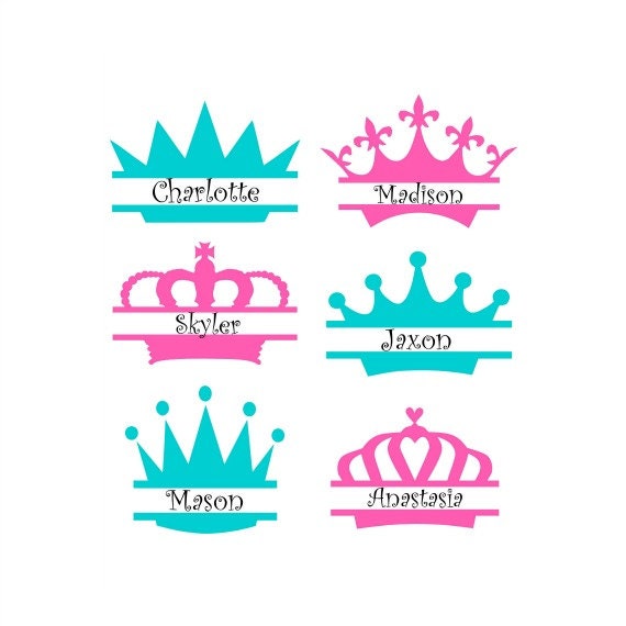 Download Princess Crown Svg Split Monogram Svg Crown Monogram Svg