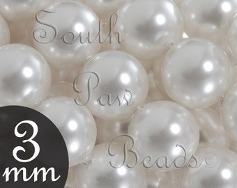 White pearl beads by Swarovski Elements Style 5810 faux pearls 3mm round beads (50)