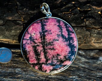 Rhodonite Pendant - Rhodonite Necklace - Rhodonite Jewelry - Rhodonite Pedant - Pink Necklace - Rhodonite Pendant - Rhodonite Necklace