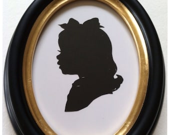 5 x 7 inch Black Oval Wood Silhouette Frame