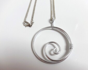 Handmade necklace with pendant Silver - Aluminum-
