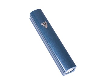 Jerusalem Metal Mezuzah with blessings for home