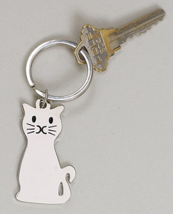 Items similar to Cat Key Chain, Engraved Free, High Quality on Etsy