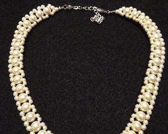 Triple Strand Pearl Short Necklace