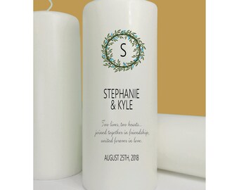 Wedding - Unity Candle - Wreath Unity Candle - Ceremony Candle - Lighting Ceremony Candle - Choice of Berry Color