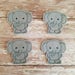 Elephant Felties - Baby Elephant Felties - Animals - Elephants - Felties -Embroidered Felt Appliques - Hair Bow Centers