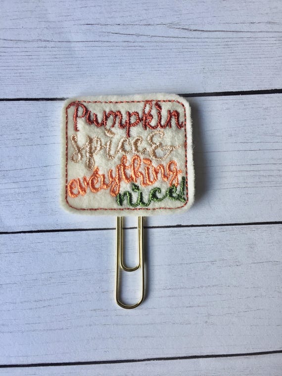 Pumpkin Spice, Everything Nice Planner Clip. Fall Planner Clip. Pumpkin Spice Planner Clip. PSL Planner Clip. Pumpkin Planner Clip