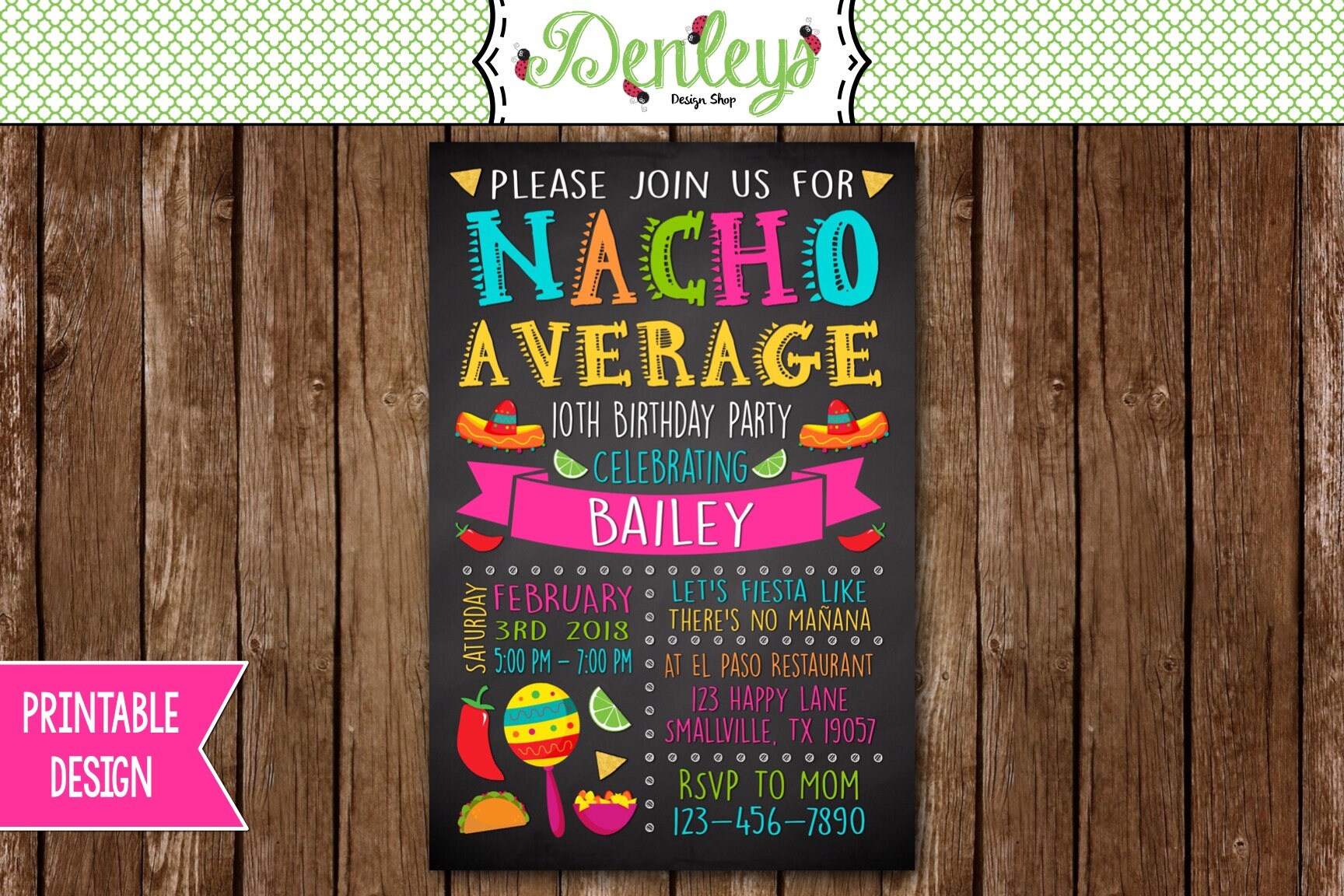 fiesta birthday party taco theme party nacho average party taco flyer