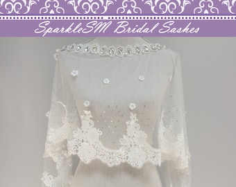 Wedding Bolero, Wedding Cape, Bridal Cape, Lace Wedding Bolero, Bridal Lace Top, Bridal Cape, Bridal Bolero, Organza Cape, Veil Alternative