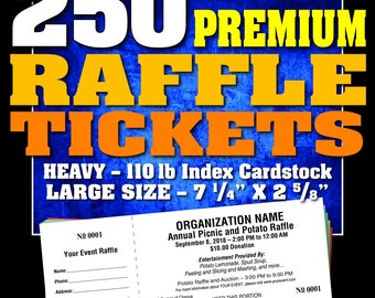 3000 premium raffle tickets customised perforated and