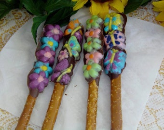 6 Beautiful Butterfly and Flowers Pretzel Pops