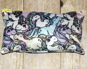 Unicorns Extra Small Wet Bag, Cloth Pad Wet Bag, Reusable Waterproof Bag, Beach Bag, Pool Bag, Makeup Bag, Toiletry Bag, Wet Bag, Cloth Pads