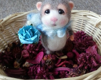 MADE TO ORDER~Needle Felted Mouse Agis - Collectible soft sculpted miniature