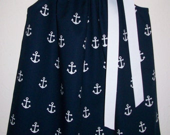 Pillowcase Dress with Anchors Nautical Dress Anchors Dress Navy Dress girls dresses Clothes with Anchors Nautical Outfit Under the Sea Dress