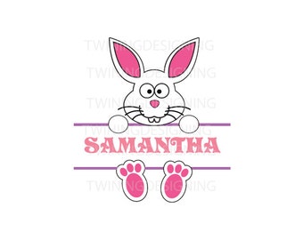 Download bunny monogram easter bunny name bunny Easter SVG PNG DXF