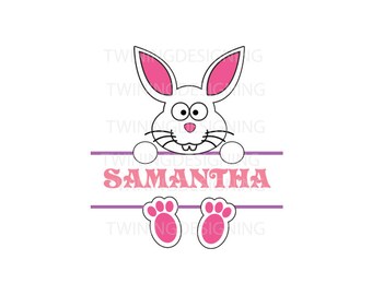 Download bunny monogram easter bunny name bunny Easter SVG PNG DXF