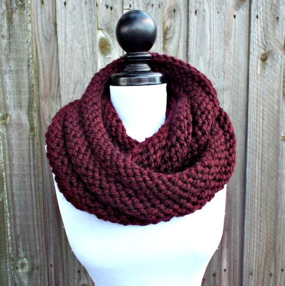 Red Infinity Cowl Wine Red Womens Cowl Scarf Gretel Wrap