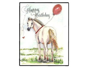 Horse birthday card | Etsy