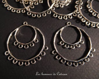 10 connectors for Eastern silver-plated earrings