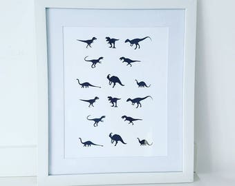 Dino Silhouette Print