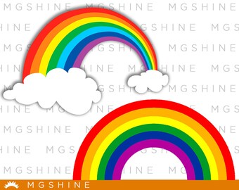 Rainbow SVG cutting files for Cricut and Silhouette Cameo - Rainbow png clipart - Rainbow dxf vector files - TS43
