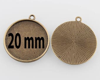 10 holders stick pendant 20 mm cabochon