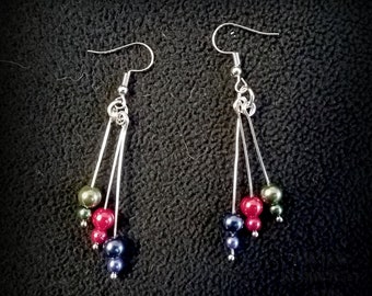 RGB - Pearl Cluster Dangle Earrings