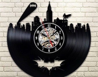 Wall Clock Modern DC Comics Art Batman Wall Art Batman Children Room Decor Vinyl Record Wall Clock Birthday Gift For Kids Batman