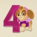 SALE! Paw Patrol Skye Fourth birthday applique embroidery design, Paw Patrol Machine Embroidery Designs, Embroidery designs baby, #080