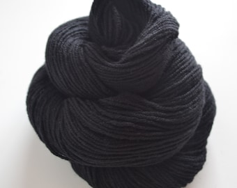 Pure Merino Wool Reclaimed Yarn - Jet Black