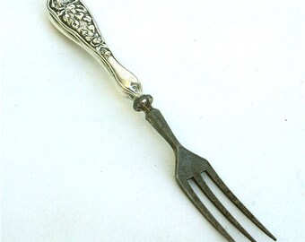 vintage sterling silver serving fork ... petite