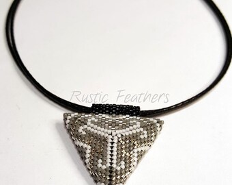 Triangle Seed Beaded Necklace with Pendant