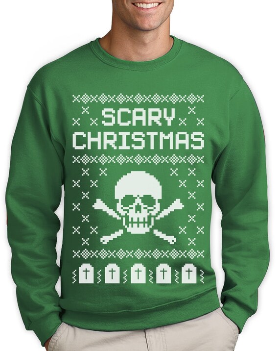Ugly Scary Skull Christmas Sweater Men Sweatshirt