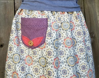 Refashioned Upcycled Plus-Size Boho skirt 2x-5x