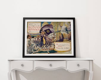 Suffragettes Protesting Poster, Women's March 1913, Equal Pay, Voting Rights, Equal Rights, Wall Art Decor, Wall Art, She Persisted
