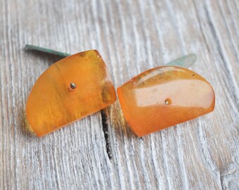 Vintage natural butterscotch, egg yolk Baltic Amber Cuff Links.