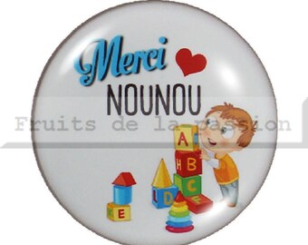 1 cabochon 30mm glass rounds, I'm, white