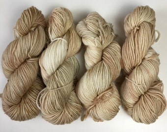 Chai Cookie Dough. 8ply 100g Hand Dyed 70 percent Australian Merino, 20 percent Nylon & 10 percent Silk