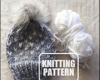KNITTING PATTERN - Knitting Pattern // Knit Hat Pattern // Hat Knitting Pattern // Knit Hat // Tiny Hearts Hat // Easy Knit Pattern // Knit