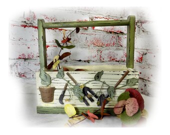 cottage planter, Decorative Planter , Herb Planter Box, wooden planter box, garden decor, indoor planter , # 22