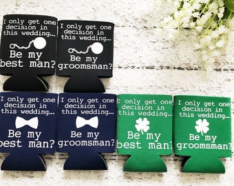 Funny Groomsmen Best Man Cooler Set - Groomsmen Best Man Proposal - Groomsman Gift - Best Man Gift - Fun Wedding Favors - Gift for Grooms