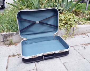 Travel suitcase Vintage suitcase Retro suitcase Old suitcase Hard suitcase Traveling suitcase Collectible suitcase Black suitcase