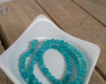Assortment of 20 blue green amazonite beads 4mm round