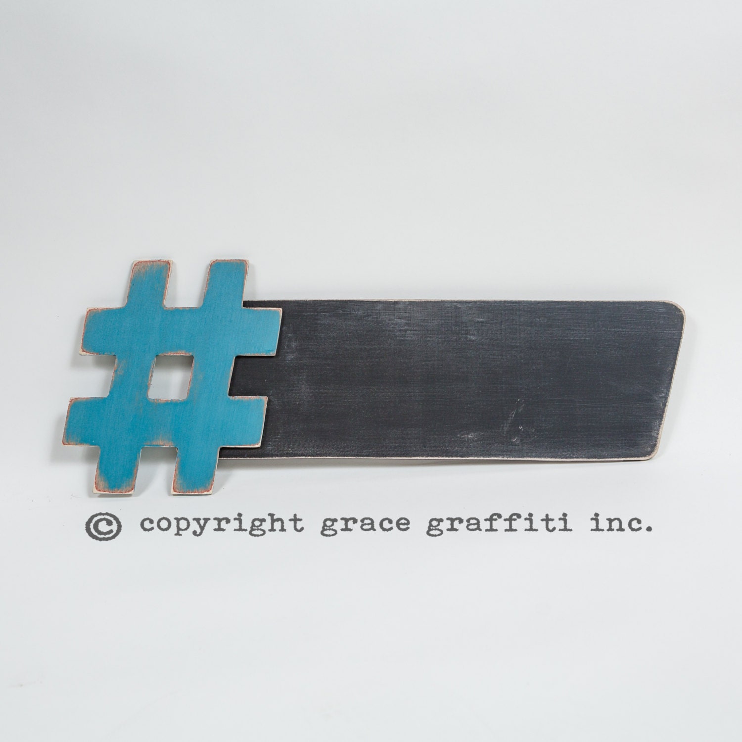 The Original Hashtag Chalkboard 9x24 AQUA Twitter