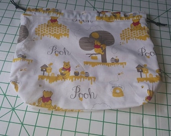 Medium reversible drawstring knitting project bag