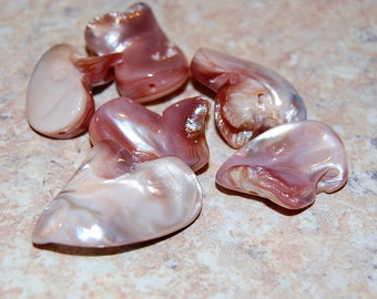 1 Pink Mother of Pearl Beads shell bead