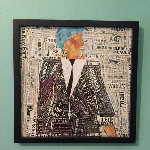 The Suits 12 x 12 Mixed Media Word Art Paper Artwork